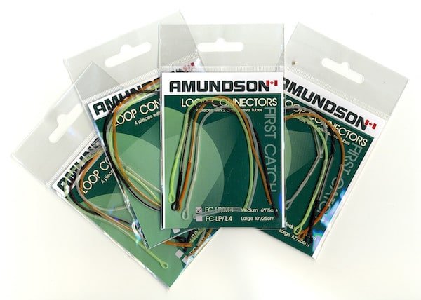 Four packages of Amundson loop connectors in various colors, each with a clear plastic cover and labeled for easy identification.