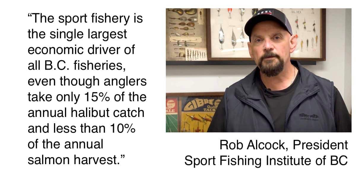 Rob Alcock, President of the Sport Fishing Institute of BC, discussing the economic impact of sport fishing in British Columbia.