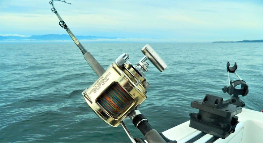 Heavy duty Halibut rod and reel setup for BC bottom fishing