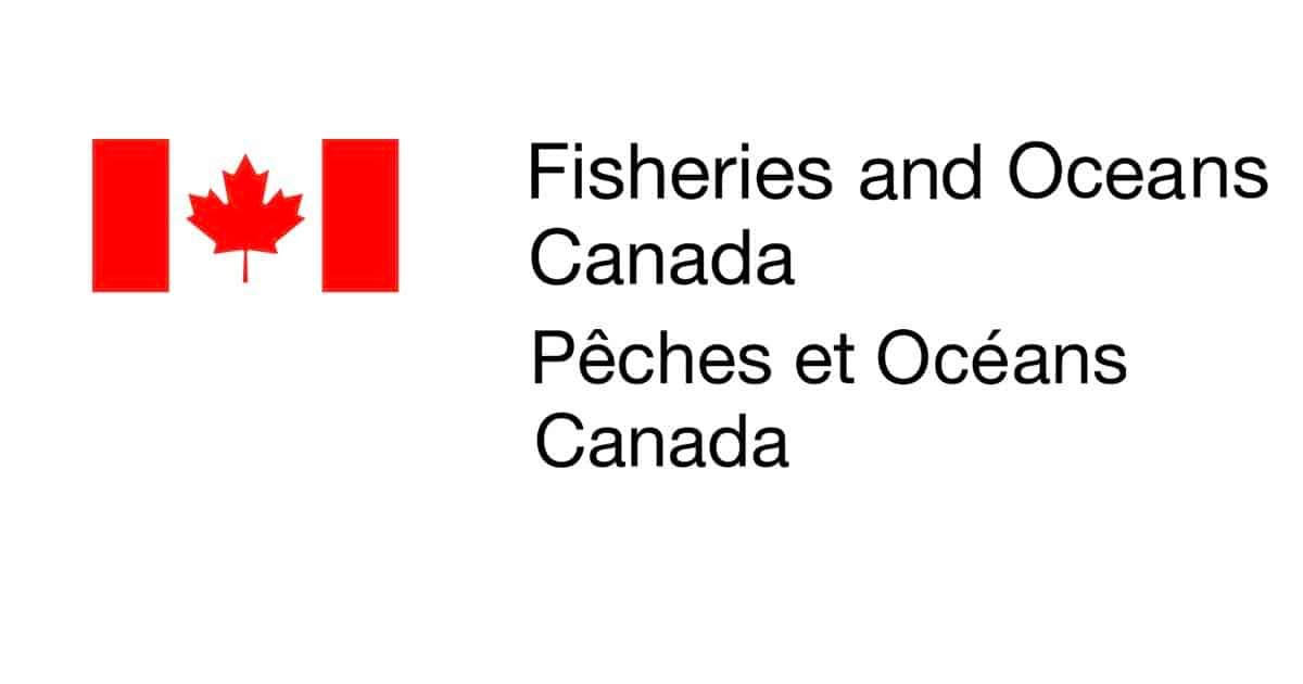 Logo of Fisheries and Oceans Canada with the Canadian flag and text in English and French.
