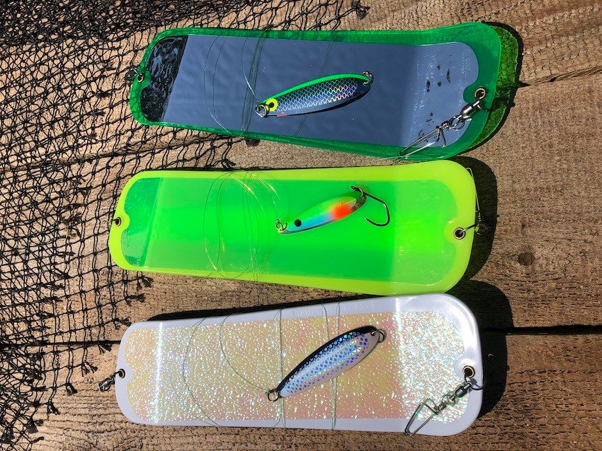 A selection of the best salmon lures for BC coastal fishing.