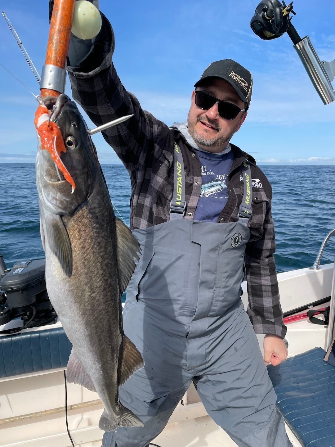Island Fisherman’s Joel Unickow with a West Coast Vancouver Island Black Cod caught on a 5/0 rig.