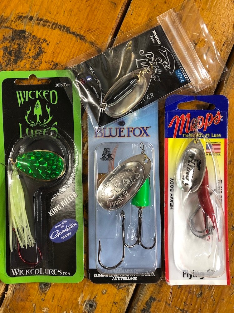 Best spinners for Fall Salmon fishing: Mepps and Blue Fox for river Chinook