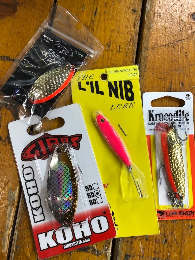 Best Fall Salmon fishing lures: Pink and Coho casting spoons for BC rivers