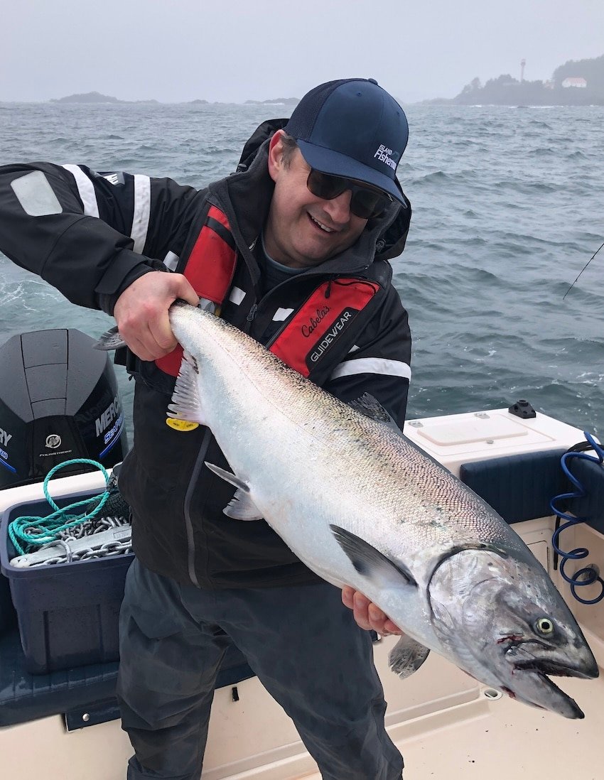 winter fishing for feeder chinook. Checck out this perfect example of a winter feeder chinook caught near Tofino, BC.