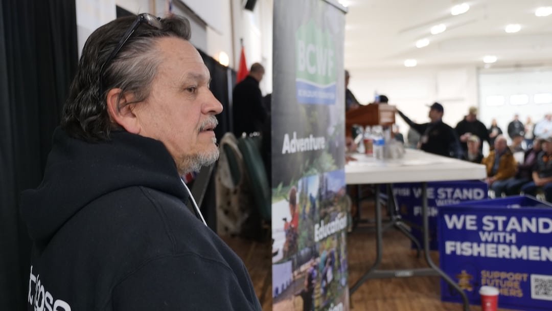 Mark Roberts, President of the BC Recreational Fishing Association (BCRFA), at the Duncan town hall meeting regarding the Salmon Allocation Policy (SAP).