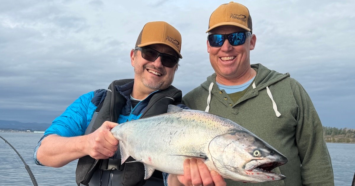 Victoria Waterfront winter Chinook Fishing in January with Ocean Dreans Charters and Island Fisherman magazine