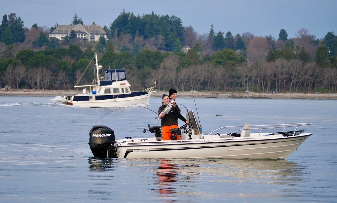 Locals fishing the Victoria waterfront